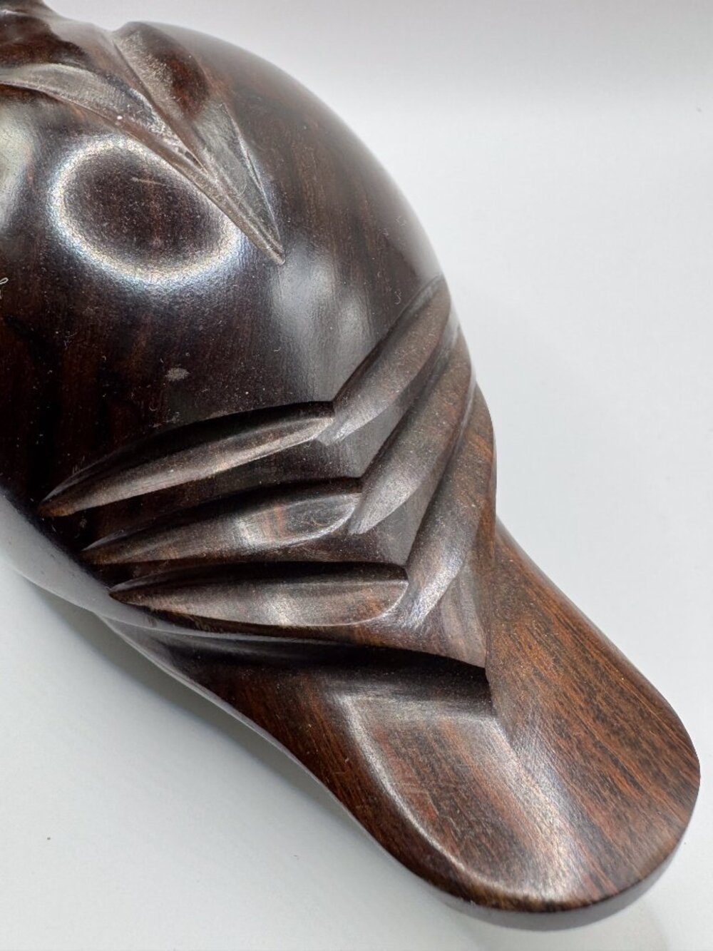 Vintage Hand Carved Ironwood Duck Sculpture Heavy Bird Figurine Decor - Picture 5 of 9